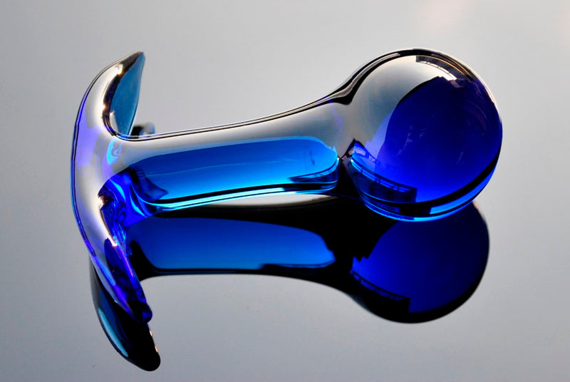 Blue Marble Pyrex Glass Butt Plug