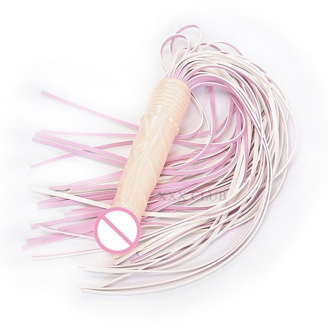 Thierry 62CM Whip,19cm realistic big dildo, anal plug tail, flogger Spanking Bondage Slave Fetish Sex Toys For Couple Adult Game