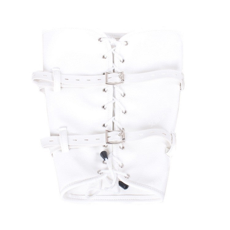 TOP quality white leather Leg straps chastity harness kinky fetish leg spreader bondage harness restraints sex tools for sale