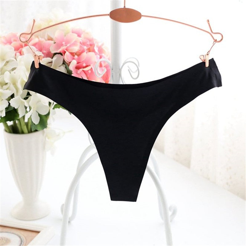 Sexy Seamless Thong Solid Tangas Women Sexy G string Soft Nylon Mid Waist Panties Women Lingerie Panty Intimates 1pcs PS5030