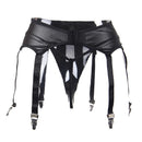 Women Garter Belt For Stocking High Waist Leather Suspender Belt Garter Belt Plus Size Reggicalze Lingerie With G string PS5113