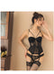 TERMEZY New High Elasticity Corset Bustier With Cup Girdle Set With Straps Belt Breathable Fabric Lingerie Black corset