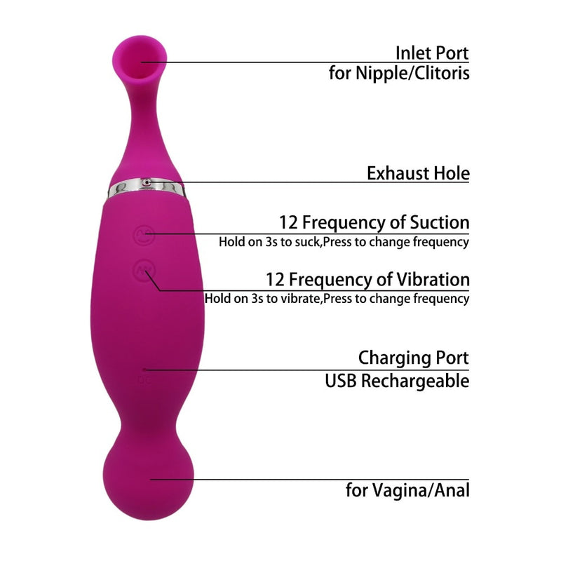YEMA High Quality Dual Use Powerful Vibrator VIbration Strong Suction Nipple Clitoris Sucker Women Sex Toys Massager