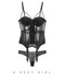 CINOON Gothic corset Bustier With Cup Girdle Set With Straps Transparent Underwear Women  Tops Lingerie Corsets with G-String