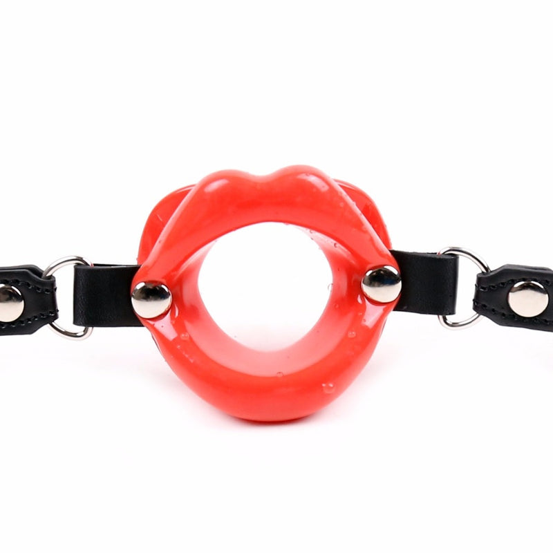 Silicone sexy lip open mouth gag ball head bondage restraint harness adult game SM oral sex toy for women men couple blow job