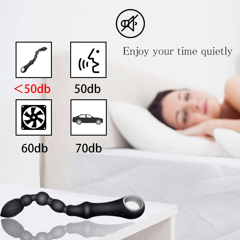 FLXUR 10 Mode Heating Anal Vibrator long Beads Prostate Massager USB charge Flexible Butt Plug Stimulator Sex Toys For Men Women