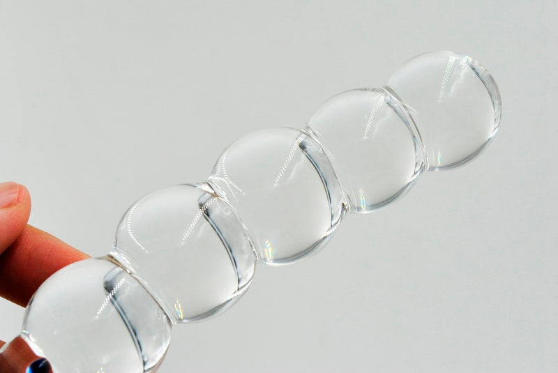 Clear Pyrex Glass Crystal Anal Beads