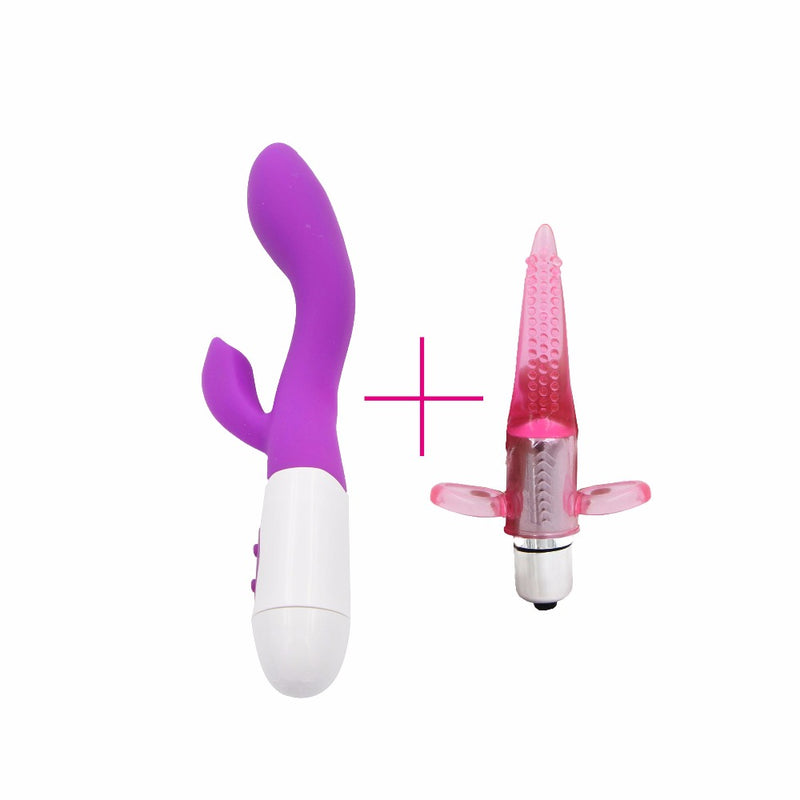 YEMA 2PCS/Set Mini Tongue Brush Vibrator&3 Color Double Finger Vibrators for Women Female Sex toys Adult Erotic Toys Sex Machine