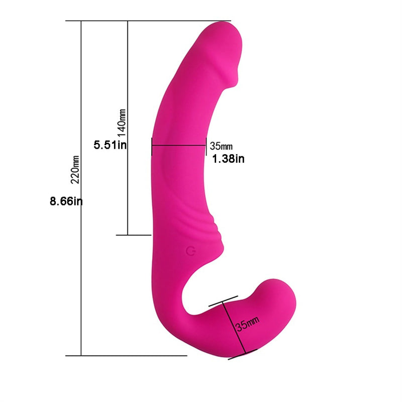 APHRODISIA Strapless Strap-on Dildo Vibrator for Couples Lesbian Wireless Remote Control Double Ended Vibrating Adult Sex Toys