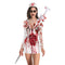 Bloody Nurse Role-play Dress for Women Halloween Scary Horror Cosplay Costumes Sexy Mini Dress Gothic Medieval Clothing