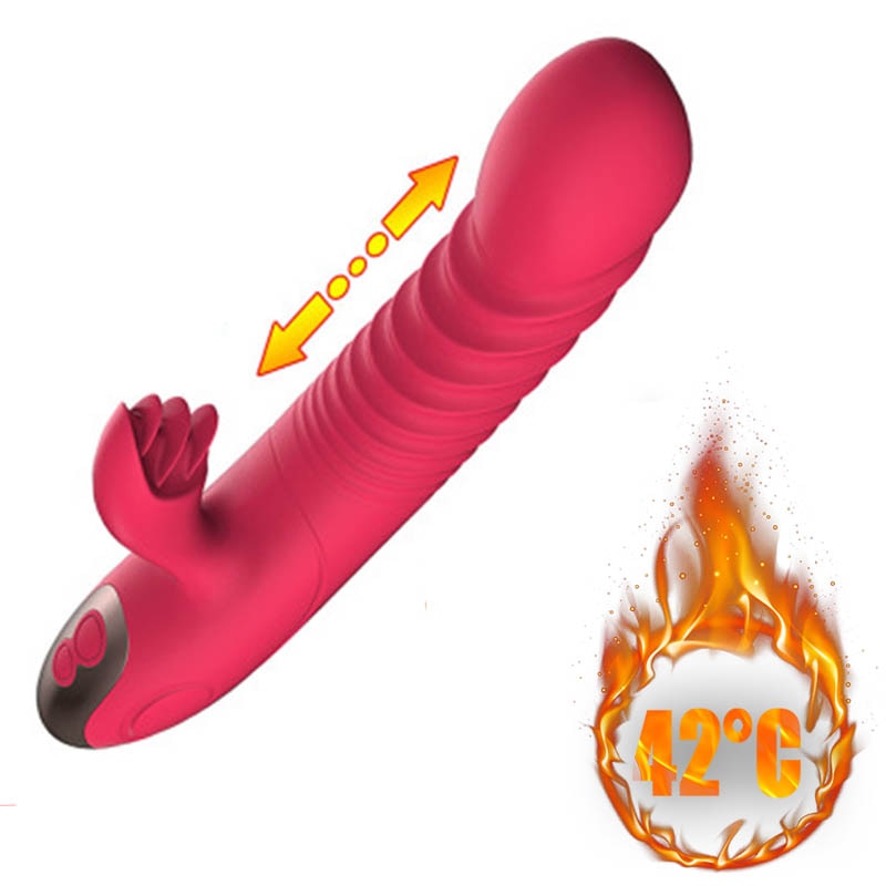 Dual Vibrator Dildo Heating G Spot AV Magic Wand Sex Product Clitoris Stimulator Rabbit Vibrator Thrusting Women Sex Toy U207