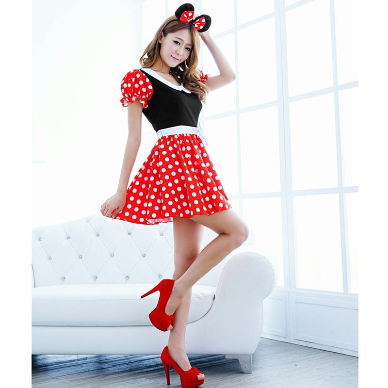 Sexy Lingerie Christmas Halloween Costumes For Women Cute Cartoon Mouse Cosplay Costume with Ear Party Wear disfraz mujer
