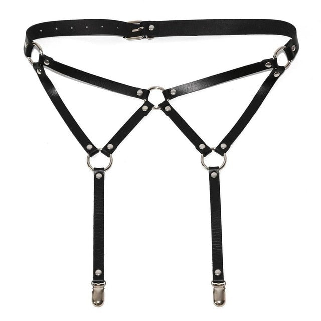 Sexy Harajuku Harness Leather Garter Belts Punk Gothic Bdsm Straps Lingerie Erotic Suspenders Bondage Waist Belt leg strap