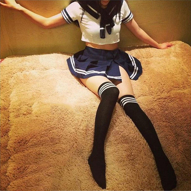 Women Japanese Sex School Uniforms Mini Skirt High School Student JK Suit Sailor Tube Tops Sexy Lingerie Cosplay Costume