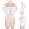 Ruffles Off Shoulder White Lace Bodysuit High Street M xxxl Plus Size Sexy Jumpsuit Women Rompers Embroidered Teddies RS80496