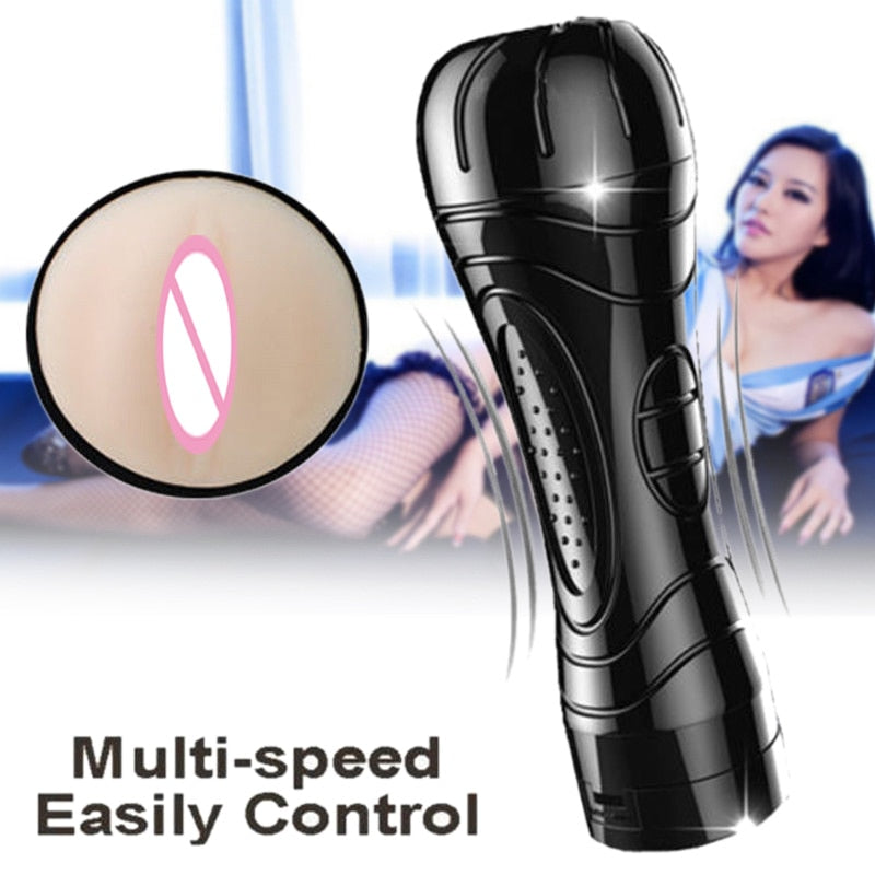 Multi-speed Masturbator For Men Realistic electric Vagina Pocket Pussy Vibrator Male Sex Toys Vibrator Penis massage Machine
