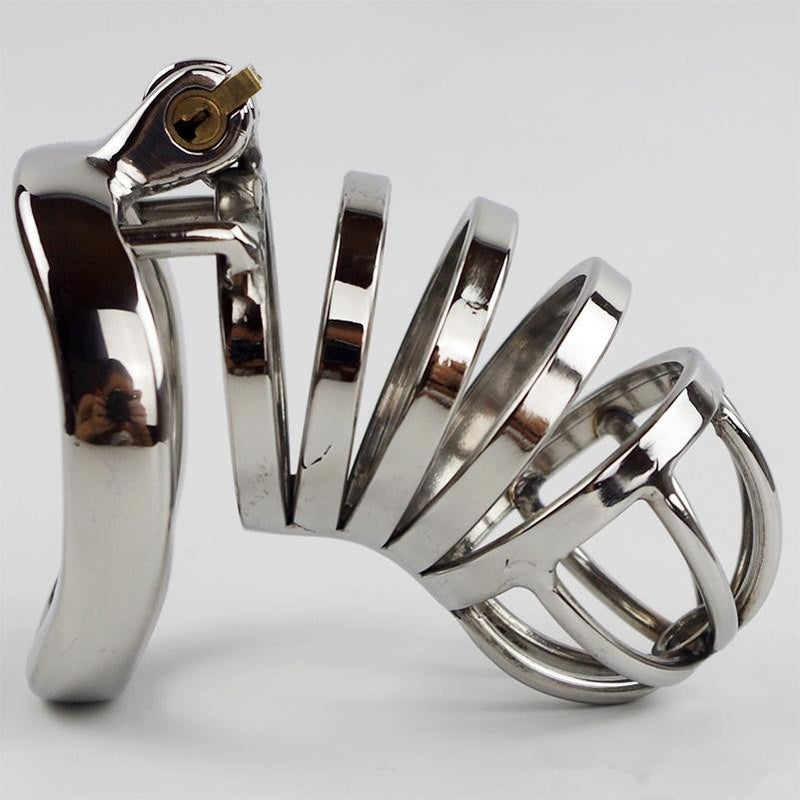 40/45/50mm Lockable Penis Lock Stainless Steel Cock Cage Penis Metal Ring Chastity Device Tool Sex Toys for Men