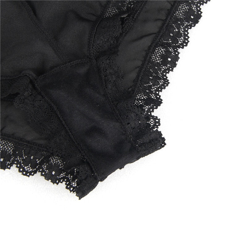 Sexy Panties Cross Strap Black Hollow Out Low Waist G String Lace Underwear Female Plus Size Women Panty Ladies Briefs PS5171