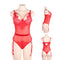 Body Feminino Transparent Lace Bodysuit Hot Plus Size M-5XL Sexy Clubwear Lace Romper Bodysuit Women With Garter RS80266