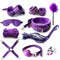 XC USHIO 10pcs/set Exotic Accessories PU Leather BDSM Sex Bondage Set Sex Handcuffs Whip Rope Adult Games Sex Toys for Couples