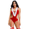 Christmas Sexy Costume Deep V-neck Backless Red Fur Romper Body Woman Novelty Christmas Hat Bodysuit Hot Sexy Strap Suit SS9061