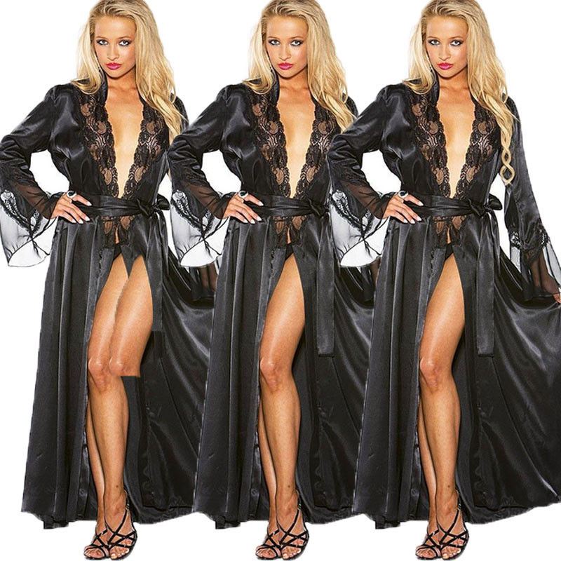 Lingerie for Women Sexy Long Lace Dress Erotic Sexy Lingerie Exotic Apparel Large size Lace Robe Sexy Night Gown Sleepwear