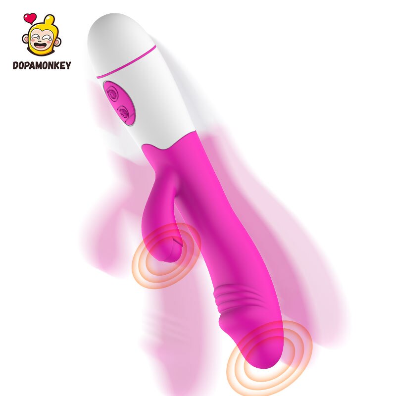 DopaMonkey Double head Vibration Sex Toys for Woman Masturbation Wand Charging Clit G spot Stimulate rabbit Vibrator dildo