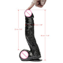 Black Huge Dildo Giant Thick Dildos Suction Cup Long Dong High Quality Suck Penis For Vagina Penis Lesbian Masturbation (30CM)