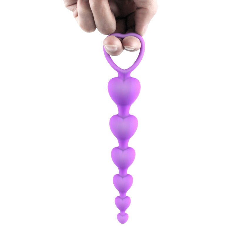 Silicone Long Anal Plug Butt Plug Heart Shape Anal Beads Sex Toys for  Gay Man Couple Masturbator No Vibrator Sex Shop