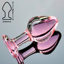 Pink Crystal Pyrex Glass Butt Plugs Set