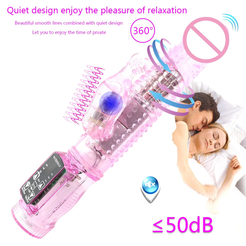 Man nuo Dual Motor Dildo Rabbit Vibrator 12 Speeds Vibration Rotation Sex Toy for Women G Spot Massager Clitoris Stimulator Sexo