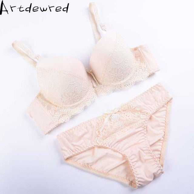 Artdewred ABC sexy bra set lace push up women underwear panty set cotton refreshing bra brief sets France lingerie suit