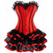 Women Burlesque Dancer Dress Witch Halloween Sexy Underbust Bustier Corset Mini skirt Gothic Corset Dress With Skirt 6XL