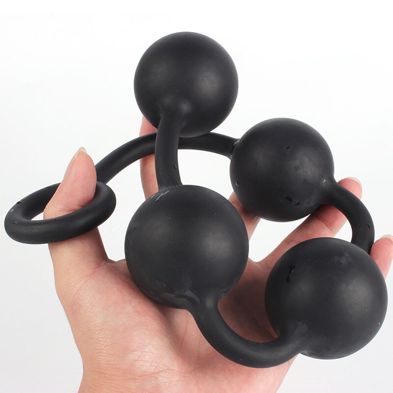 buttplug 3 size (3cm 4cm 5cm) silicone 4 ball anal beads plug toys butt plug Smooth and round sex-balls anal balls long plug