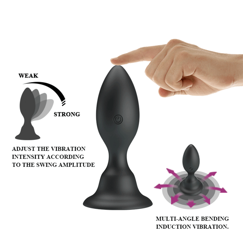 Powerful Bending Induction Vibration Anal Vibrators Sex Toy For Adult Silicone Vibrating Butt Plug With Strong Suctoin Base