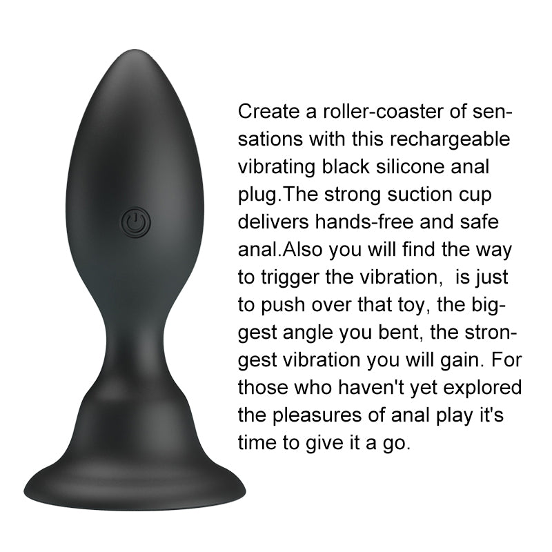 Powerful Bending Induction Vibration Anal Vibrators Sex Toy For Adult Silicone Vibrating Butt Plug With Strong Suctoin Base