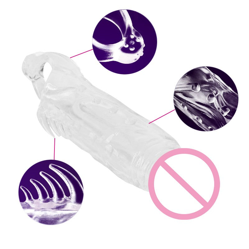 Dick Sleeve Reusable Penis Extension Sleeve Extender Enlargement Sex Toys for Men Delay Ejaculation Intimate Goods Adult Toys