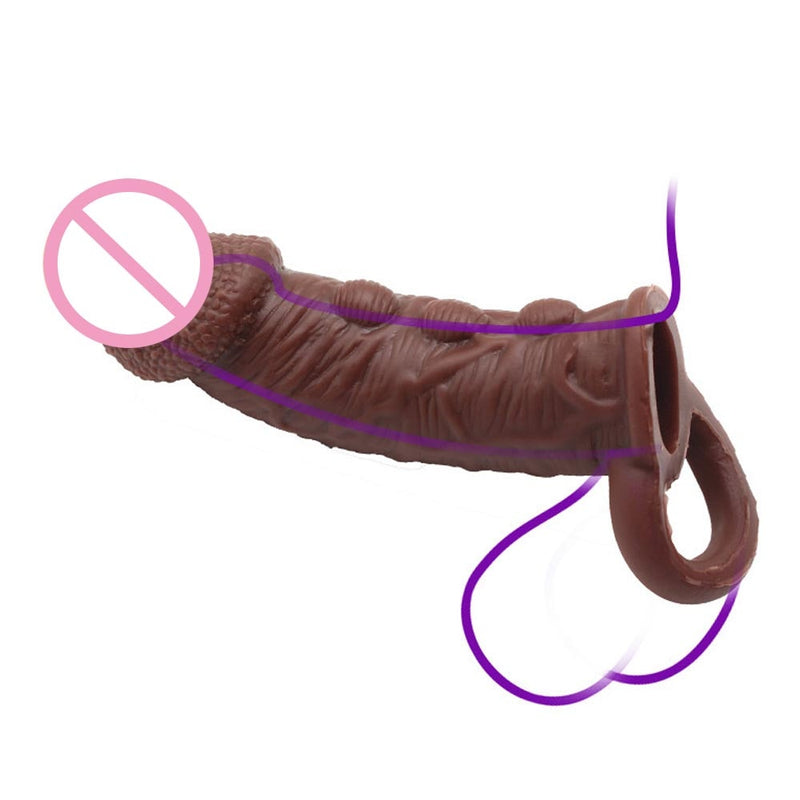 EXVOID Penis Extender Enlarger Delay Ejaculation Penis Sleeve Cock Ring Sex Toys For Men Vagina G-spot Massager Liquid Silicone
