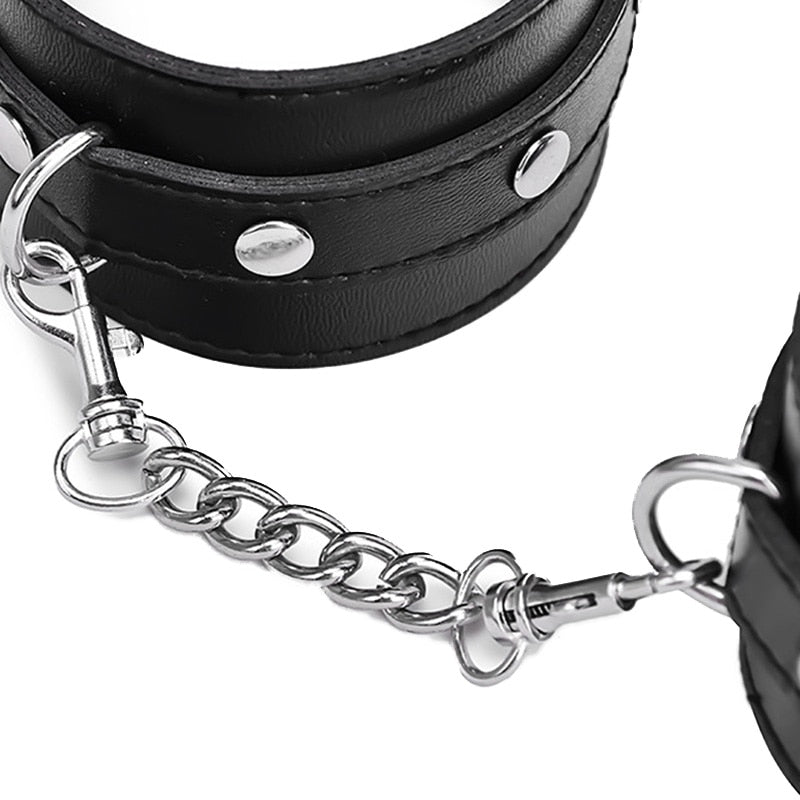 Sexual handcuffs for sex fetish Kinky adult game erotic Bdsm Bondage gear restraints Leather Ankle Cuff handcuffs sex tools
