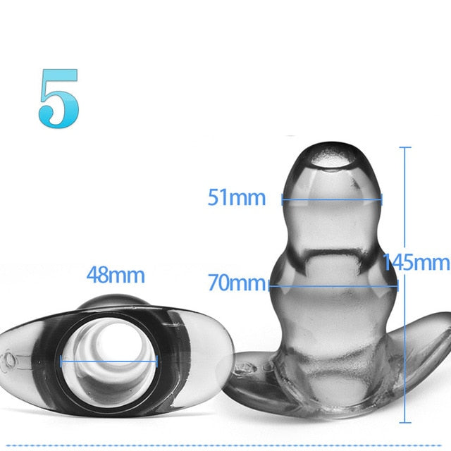 Hollow anal plug soft Speculum can clean rinse anal dilator trainer hollow butt plug enema peep vagina gay sex toys for women