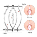 ANNGEOK Labia Spreader Clitoris Clamps Stainless Steel Clitoris Stimulation Vagina Speculum Sex Toy for Women with Blindfold
