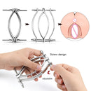 ANNGEOK Labia Spreader Clitoris Clamps Stainless Steel Clitoris Stimulation Vagina Speculum Sex Toy for Women with Blindfold