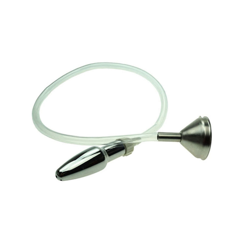 camaTech Metal Funnel Enema Anal Cleaning Kit Hollow Anal Plug Enema With Hose Vaginal Douche Shower Head Anus Cleaner Enemator
