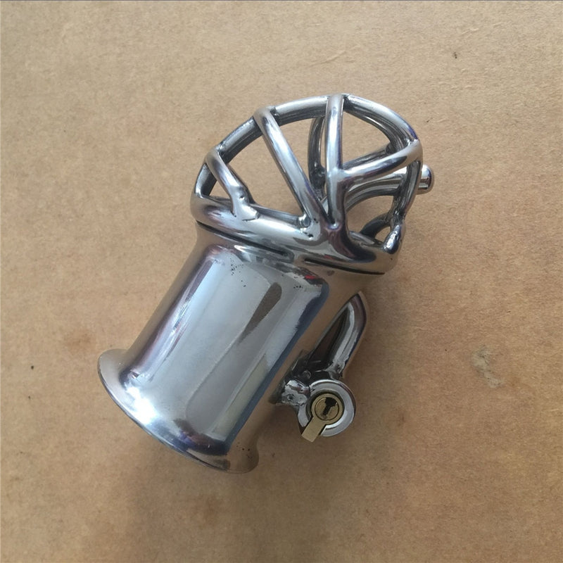 Stainless Steel Penis Piercing/Puncture Chastity Cage With lock