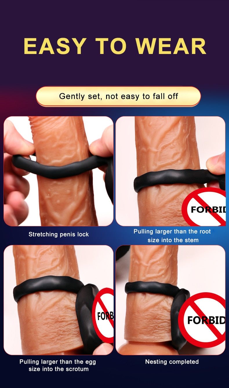 Male Chastity Device Silicone Penis Rings Reusable  Delay Delay Ejaculation Cock Rings Adult Toys Erotic Toy Sex Toys for Men