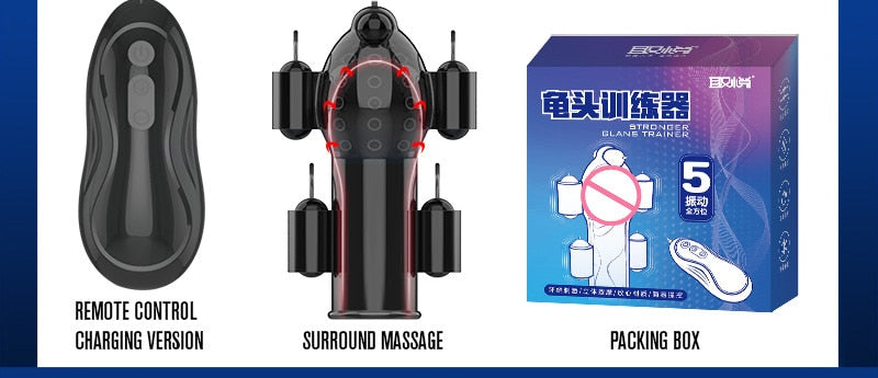 Adult Sex Toy For Men Penis Massager Male Masturbator Delay Lasting Trainer Sex Products Men's Glans Vibrator Ghost Exerciser