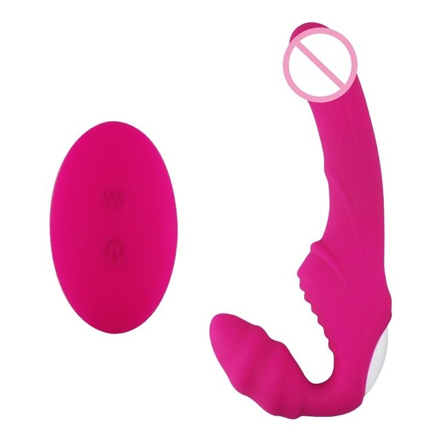 Strapless Strap on Realistic Dildo Vibrator Massager Lesbian Double Side Massager G-Spot Stimulate Clitoris Sex Toy for Couple