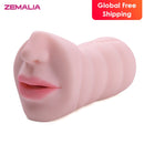 Zemalia Dora Suck Men Oral Sex with Realistic Vagina Masturbator Silicone Pussy Double Stimulate Vibrator Sex Toys for Men