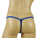 Men's G-String With Golden Metal Cock Ring - One Size (Blue, Red, Black, or White)