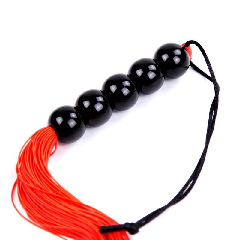 36cm beads handle Silicone Tassel Spanking Whip slap strap beat lash flog tool Adult SM slave game Sex toy for women couple men